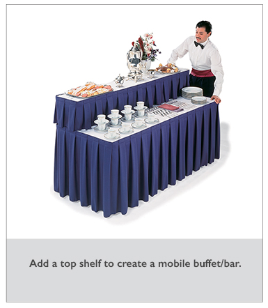 Midwest Folding 30x72 Mobile Buffet/Bar Table, Plywood